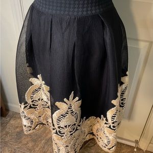 UNIQUE Vintage Style ETHNIC Ribbon Trim “Soutache” Net Skirt by INA Waist 26-32”